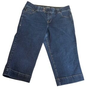 Lane Bryant Denim Capri Pants Stretchy Dark Wash Plus Size 16‎